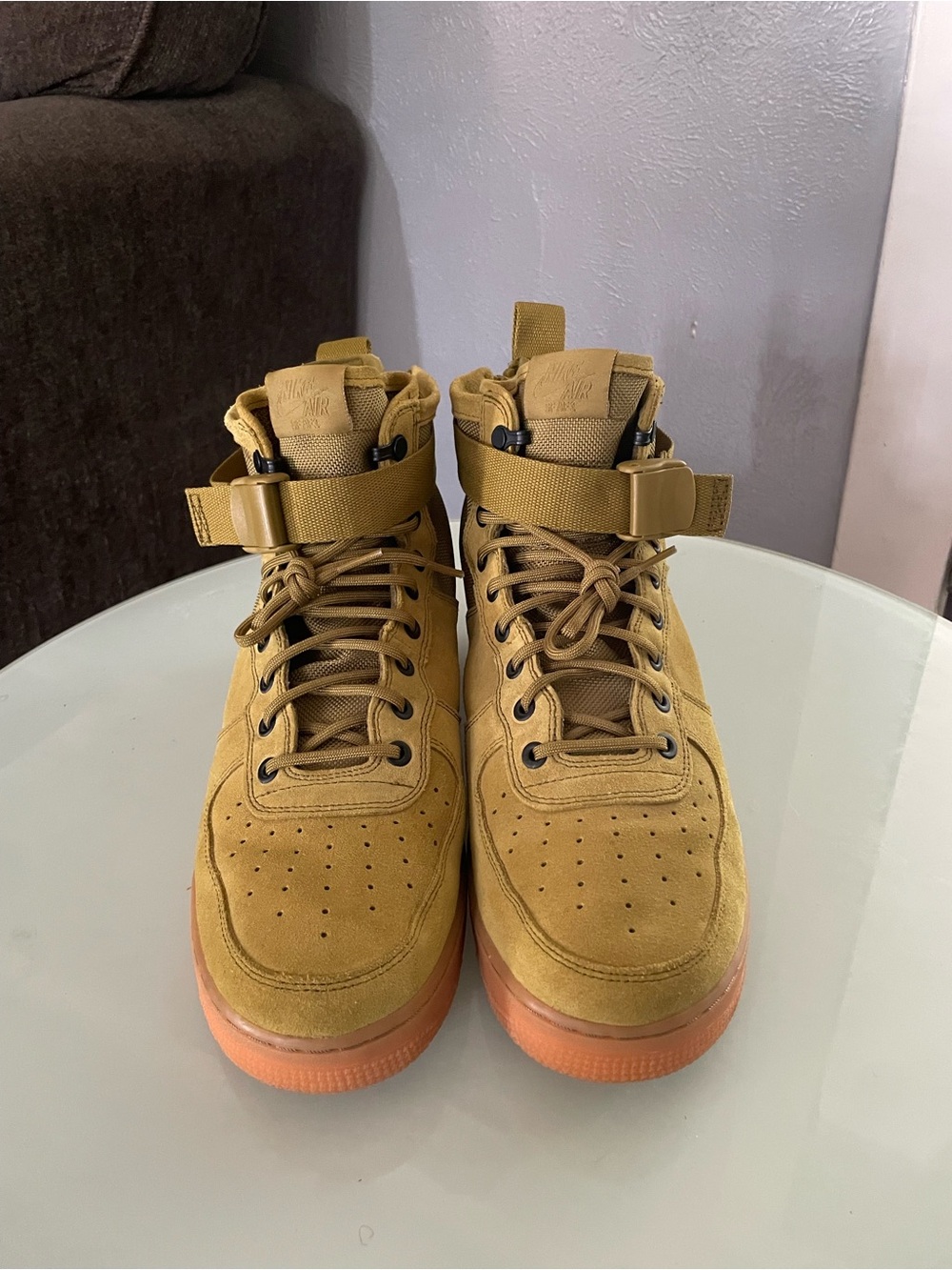 Men Urban Utility footwear Olive Green and Tan High-Top Boot Sneaker